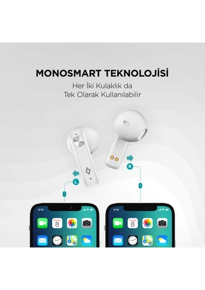Ttec AirBeat UltraSlim 2KM136B TWS Beyaz Kulak İçi Bluetooth Kulaklık - Resim 8
