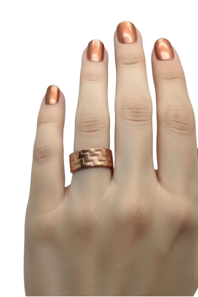 Saf Bakır Ayarlı Yüzük 405BY - Resim 2