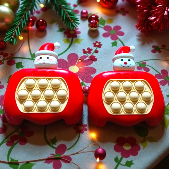 VIP ÖZEL 2Lİ SET NOEL BABA VE KARDAN ADAM POPİT OYUNCAĞI YILBAŞI HEDİYELERİ SESLİ IŞIKLI POPİT ürün görseli 1