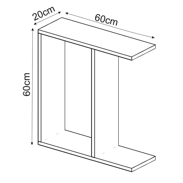 Lotus Modern Yan Sehpa – Kitaplıklı ve Dekoratif Tasarım, Ceviz - Resim 5