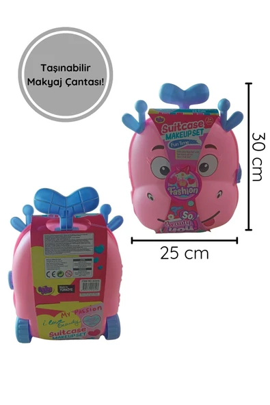10 Parça Valizli Makyaj Setim – Taşınabilir Valizli Oyuncak Makyaj Seti - Resim 5