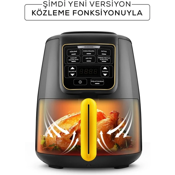 Karaca Air Pro Cook Köz XL Airfryer Black Gold 4 Kişilik ürün görseli