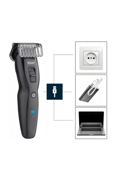 Zln8719 | Saç Sakal Vücut Tıraş Makinesi | Ayarlanabilir Başlık | Burun Ve Kulak Tüy Alma - Resim 8