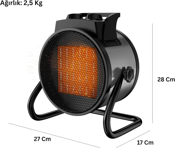 Elektrikli Isıtıcı Fan, 3000W - Resim 2