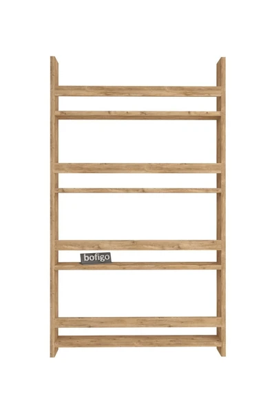 Bofigo 4 Raflı 120 X 74 Cm Montessori Kitaplık Eğitici Çocuk Kitaplığı Çam - Resim 6