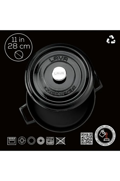 Lava Döküm Çok Amaçlı Yayvan Tencere. Trendy Serisi Çap(Ø)28cm. ürün görseli