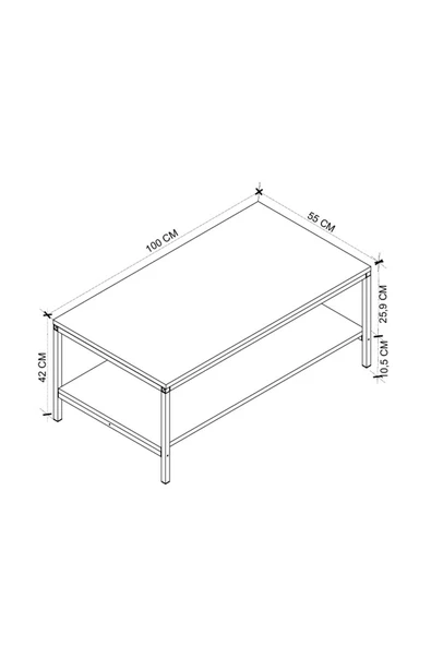 Bofigo Orta Sehpa Yan Sehpa Dekoratif Sehpa Metal Sehpa Athena Çam - Resim 6