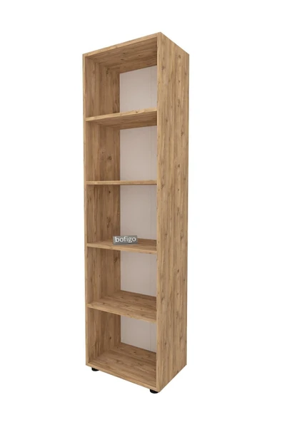 Bofigo 5 Raflı Kitaplık Ofis Dolabı Klasörlük Çok Amaçlı Dolap Mutfak Dolabı Çam - Resim 5