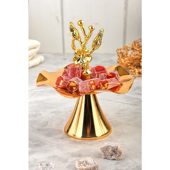 Jindar Life Japongülü Gold Lokumluk Sunumluk Kahve Yanı 6 Adet. ürün görseli 1