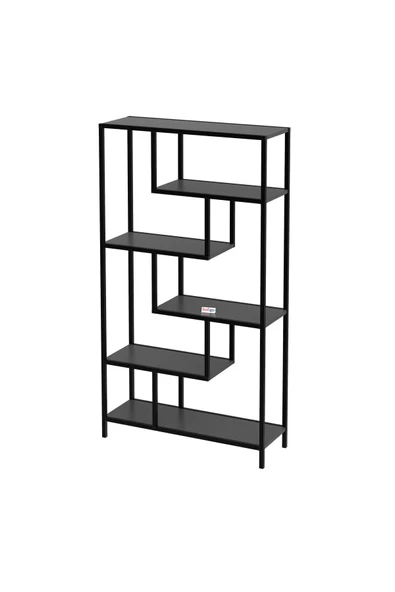 Bofigo 6 Raflı Kitaplık Dekoratif Kitaplık Metal Kitaplık Ofis Kitaplığı Larissa Antrasit - Resim 5