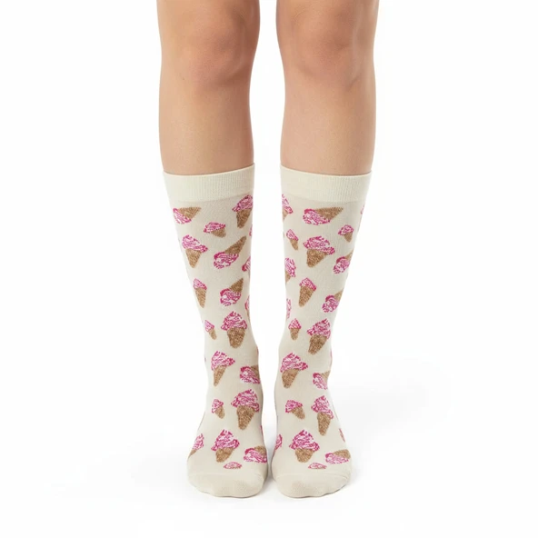 İce Cream Socks – Desenli Unisex Soket Çorap - Resim 3