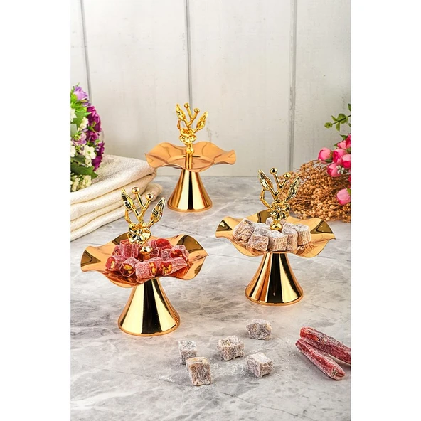 Jindar Life Japongülü Gold Lokumluk Sunumluk Kahve Yanı 6 Adet. - Resim 3