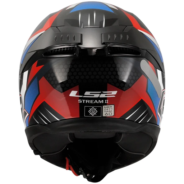 Ls2 stream 2 tinux siyah kırmızı kapalı kask - Resim 4