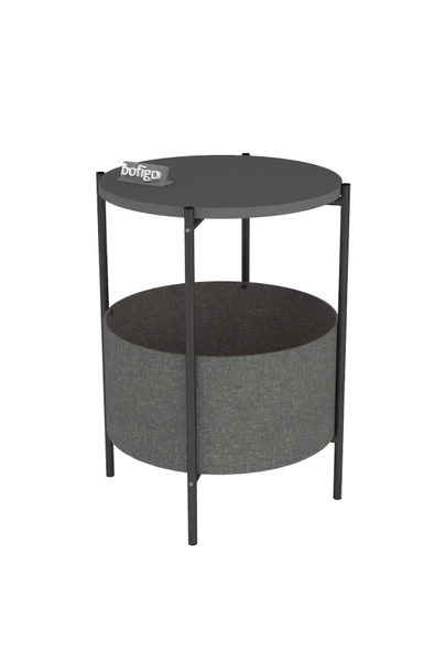 Bofigo Orta Sehpa Geniş Çantalı Sehpa Gazetelik Kitaplık Çiçeklik Antrasit - Resim 7