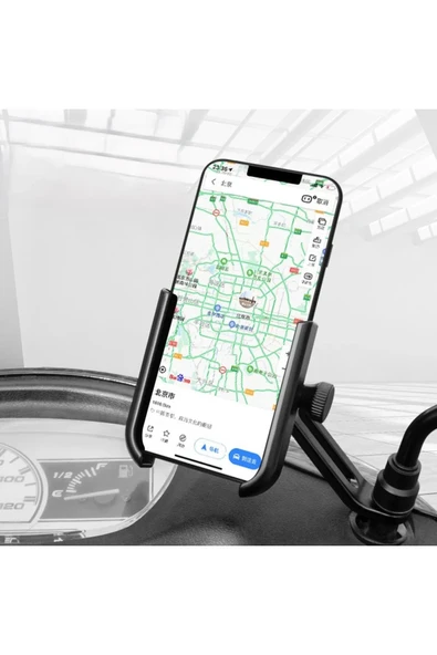 BİKE SKY Dikiz Ayna Bağlantılı Alüminyum  Motosiklet Telefon Tutacağı - Resim 4