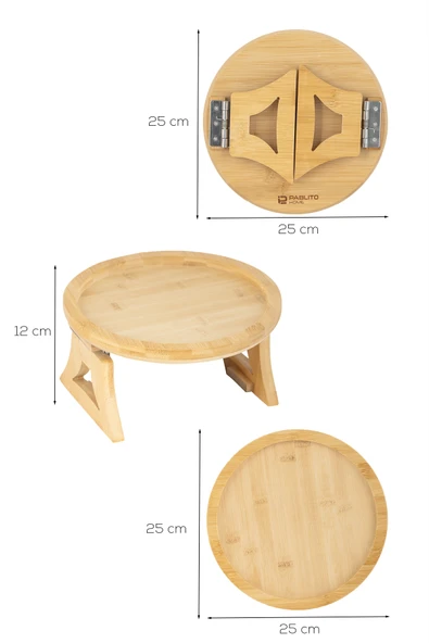 Porsima Pbt-414 Bambu Koltuk Matı Ahşap Kanepe Koltuk Kenarı Sehpa Yan Sehpa Koltuk Katlanabilir Koltuk Kenarı Tepsisi - Resim 6