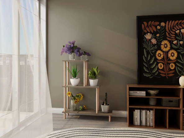 Yaren Çiçeklik Asklık-Saksılık Standı Antrasitmeşe ürün görseli 1