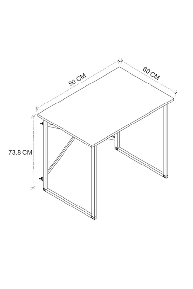 Bofigo 60x90 Cm Çalışma Masası Bilgisayar Masası Ofis Ders Yemek Masası Beyaz - Resim 7