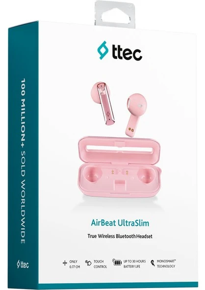 Ttec AirBeat UltraSlim 2KM136RA TWS Rose Gold Kulak İçi Bluetooth Kulaklık - Resim 10