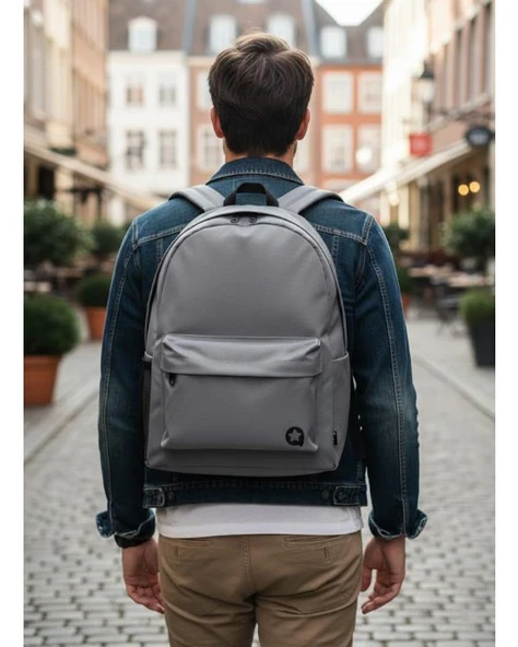 Yuga İki Gözlü Sırt Çantası Gri - Resim 4