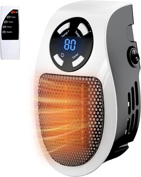 Elektrikli Isıtıcı Fan, 450W Güçlü Isıtma, LED Ekranlı ve Uzaktan Kumandalı ürün görseli