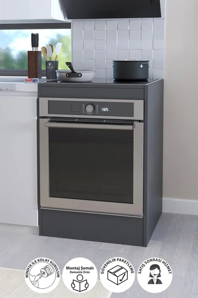 Bofigo Ankastre Fırın Dolabı Ankastre Dolabı Ankastre Ocak Dolabı Antrasit ürün görseli