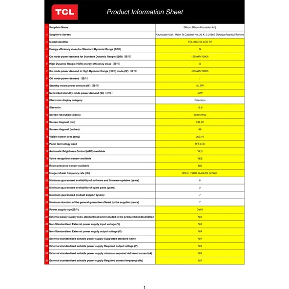 TCL 98C755 98" 248 Ekran Dahili Uydu Alıcılı 4K Ultra HD Smart QLED TV - Resim 10