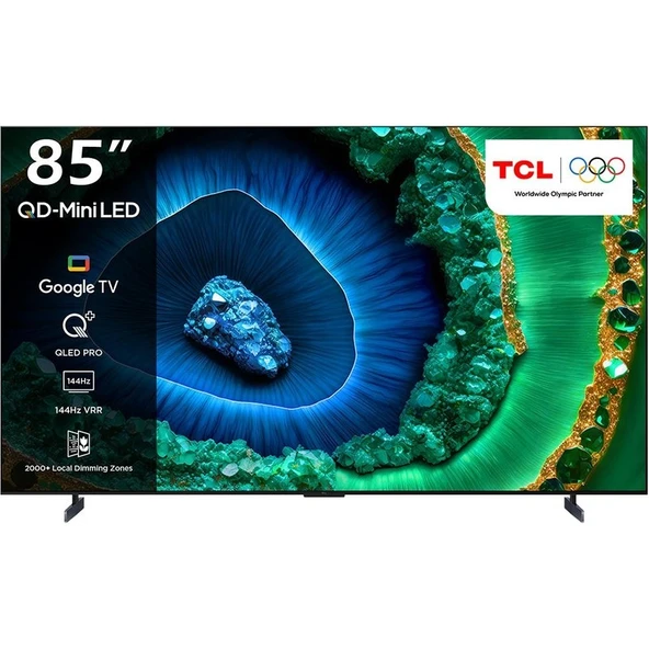 TCL 85C855 85'' 215 Ekran Uydu Alıcılı 4K Ultra HD Smart QD-Mini LED TV ürün görseli 1