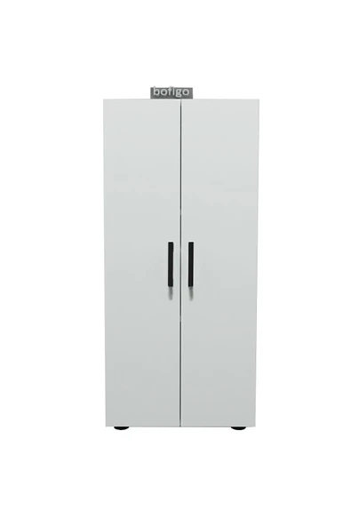 Bofigo 3 Raflı 2 Kapaklı Klasörlük Dolabı Mutfak Dolabı Banyo Dolabı Çok Amaçlı Dolap Fulya Beyaz - Resim 8