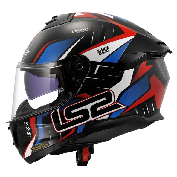 Ls2 stream 2 tinux siyah kırmızı kapalı kask - Resim 2