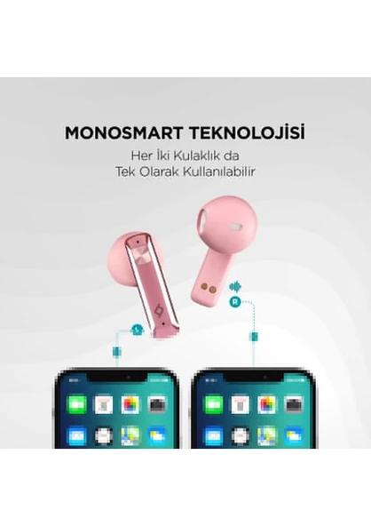 Ttec AirBeat UltraSlim 2KM136RA TWS Rose Gold Kulak İçi Bluetooth Kulaklık - Resim 8