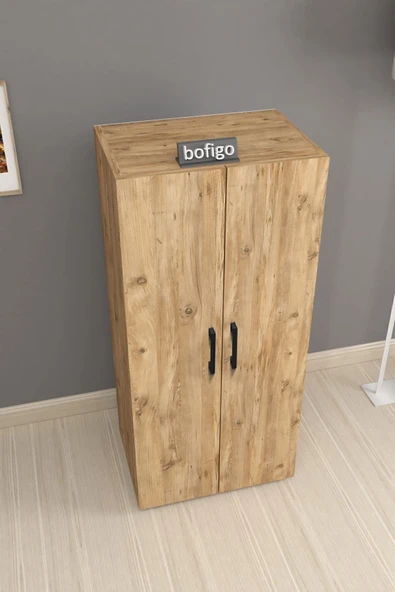 Bofigo 3 Raflı 2 Kapaklı Klasörlük Dolabı Mutfak Dolabı Banyo Dolabı Çok Amaçlı Dolap Fulya Çam - Resim 6