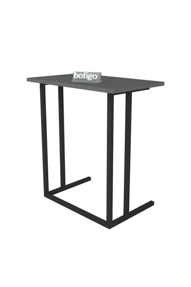 Bofigo Metal Ayaklı Laptop Sehpası Kahvaltı Masası Çalışma Sehpası Antrasit - Resim 6