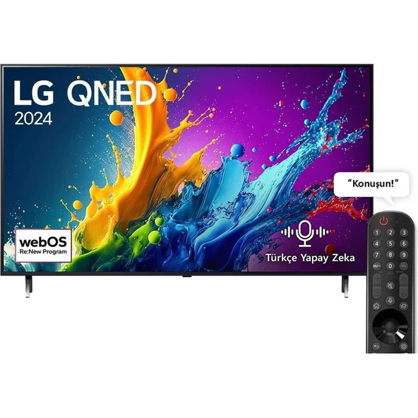 LG 65QNED80T 65" 165 Ekran Uydu Alıcılı 4K Ultra HD Smart LED TV ürün görseli 1