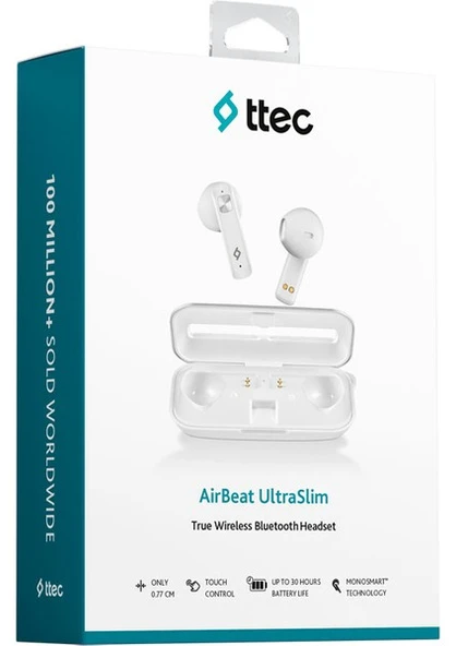 Ttec AirBeat UltraSlim 2KM136B TWS Beyaz Kulak İçi Bluetooth Kulaklık - Resim 10