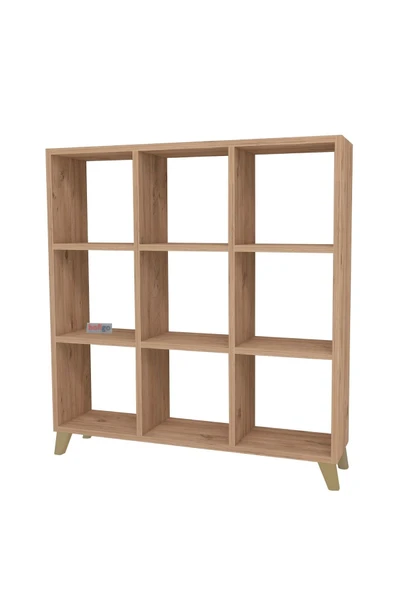 Bofigo Küp Kitaplgvfdk 9 Bölmeli Raflı Kitaplık Kare Kitaplık Kütüphane Çam - Resim 6