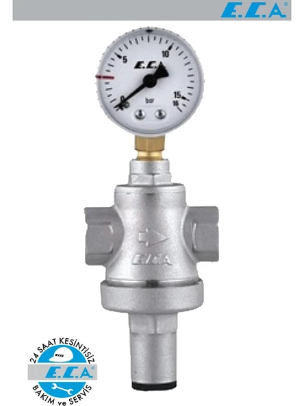 E.C.A Eca 3/4 Manometreli Rakorsuz Basınç Düşürücü 602111010 - Resim 2