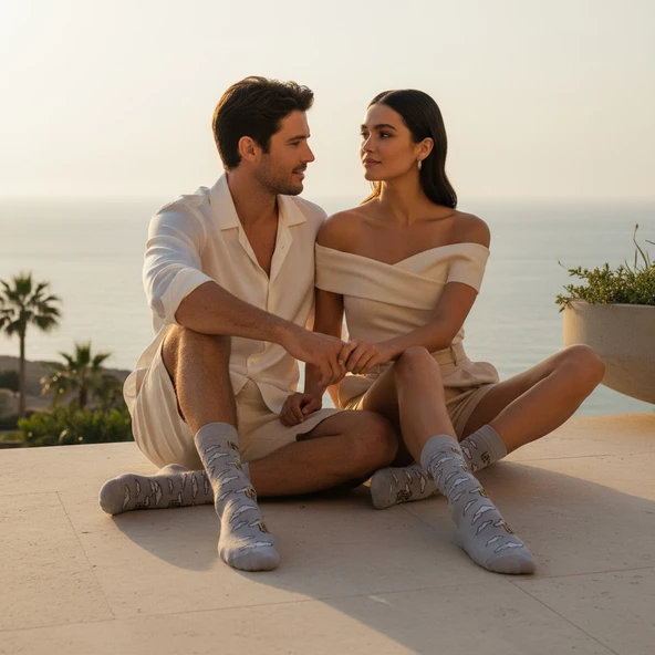 GOST LİRİA- Tired Socks  Desenli Unisex Soket Çorap - Resim 10