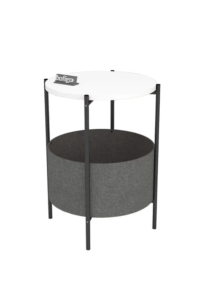 Bofigo Orta Sehpa Geniş Çantalı Sehpa Gazetelik Kitaplık Çiçeklik Beyaz - Resim 7