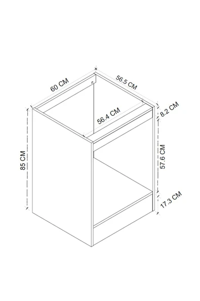 Bofigo Ankastre Fırın Dolabı Ankastre Dolabı Ankastre Ocak Dolabı Beyaz - Resim 5