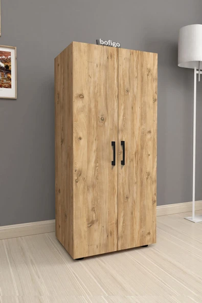 Bofigo 3 Raflı 2 Kapaklı Klasörlük Dolabı Mutfak Dolabı Banyo Dolabı Çok Amaçlı Dolap Fulya Çam ürün görseli