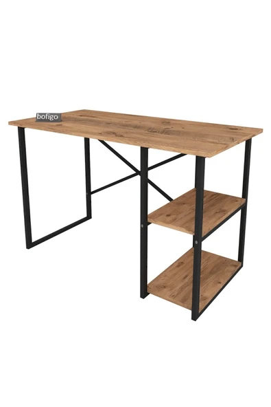 Bofigo 60x120 Cm 2 Raflı Çalışma Masası Bilgisayar Masası Ofis Ders Yemek Masası Çam - Resim 7