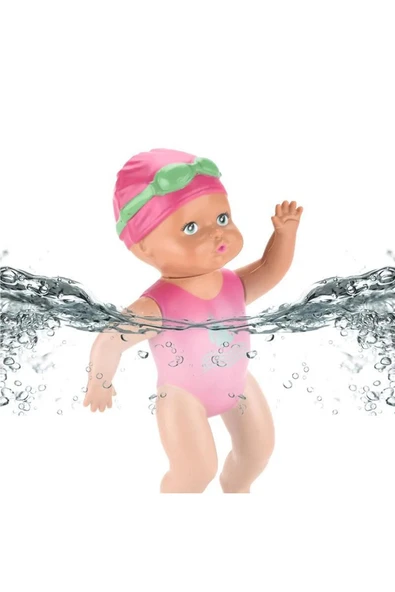 Oyuncak Küvette Havuzda Suda Kendiliğinden Yüzen Kurmalı Swimming Baby Yüzen Bebek 15 Cm - Resim 8