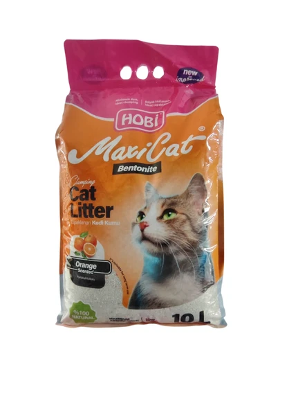 HOBİ Maxicat Portakallı Bentonit Kedi Kumu 10 Litre - Resim 3