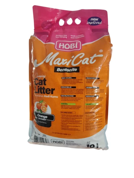 HOBİ Maxicat Portakallı Bentonit Kedi Kumu 10 Litre - Resim 4