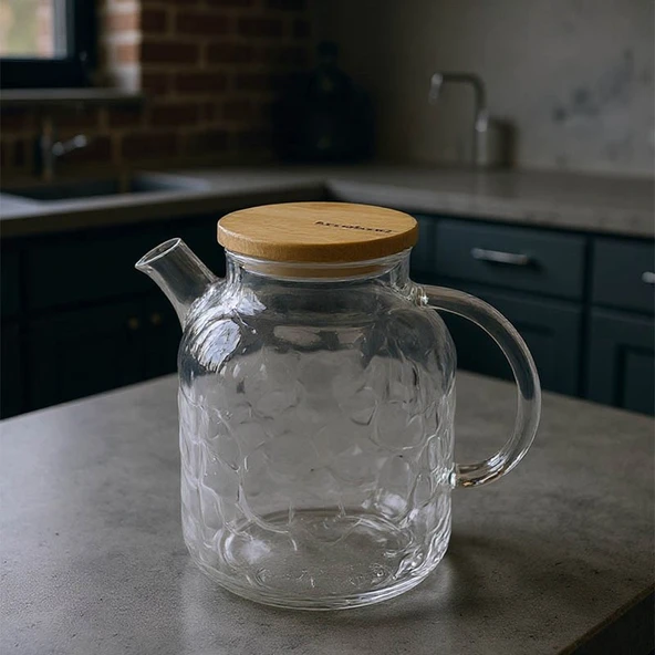 Bambum Juliet Bambu Kapaklı Cam Demlik 1800ml - Resim 3