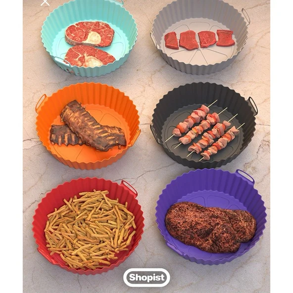 Jindar Life Jındar Life Airfryer Silikon Pişirme Kabı Hava Fritözü Kabı Airfryer Aksesuar Tüm Airfryer'lara Uyumlu - Resim 4