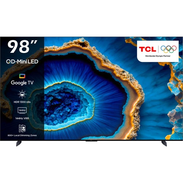 TCL 98C755 98" 248 Ekran Dahili Uydu Alıcılı 4K Ultra HD Smart QLED TV ürün görseli 1