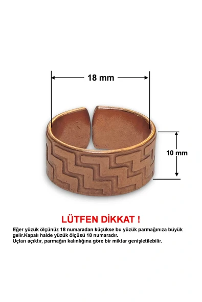 Saf Bakır Ayarlı Yüzük 405BY - Resim 3