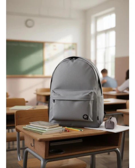 Yuga İki Gözlü Sırt Çantası Gri - Resim 5